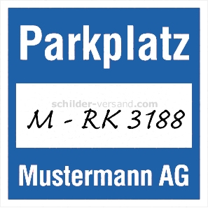 Parkplakette mit Firmeneindruck - Parkausweis